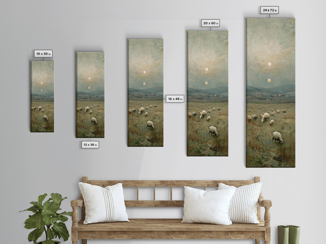 Bethlehem Pastures – Framed Canvas Print – Christian Art Print – Christmas Wall Art – Christian Art Canvas – Narrow Art – Christian Christm
