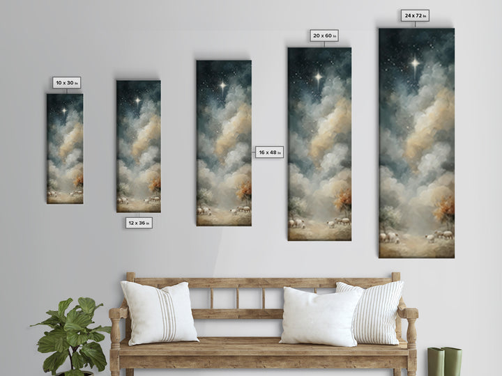 Night Of Wonder – Framed Canvas Print – Christian Art Canvas – Christian Wall Art – Vintage Christmas Art – Tall Narrow Wall Art – Christia