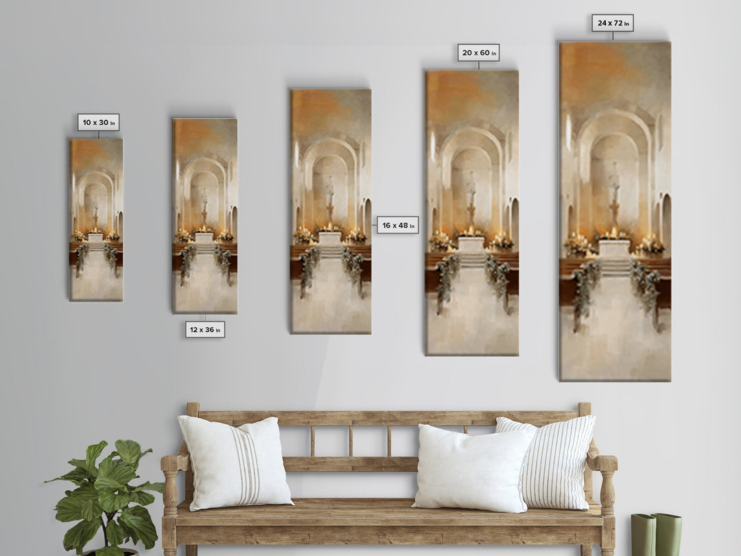 Winter Chapel Blessing – Framed Canvas Print – Tall Narrow Wall Art – Christian Art Print – Christmas Art – Christian Christmas Decor – Chr