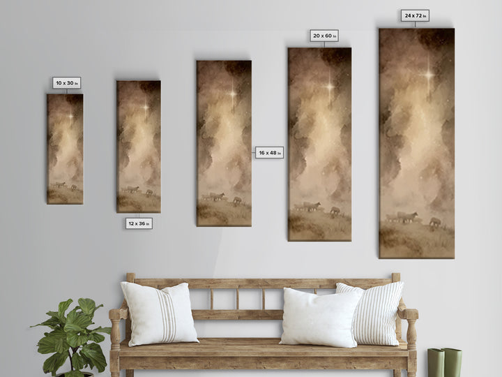 Divine Star Glow – Framed Canvas Print – Christian Art Print – Christmas Art – Christian Wall Art – Tall Skinny Art Print – Christian Chris