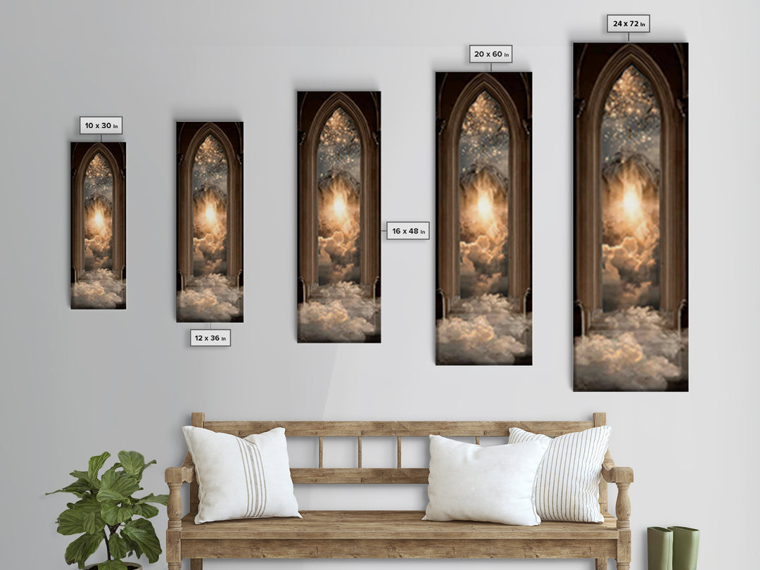 Heaven’s Holy Gate – Framed Canvas Print – Christian Wall Art – Christian Art Canvas – Modern Christian Art – Skinny Art – Christian Painti
