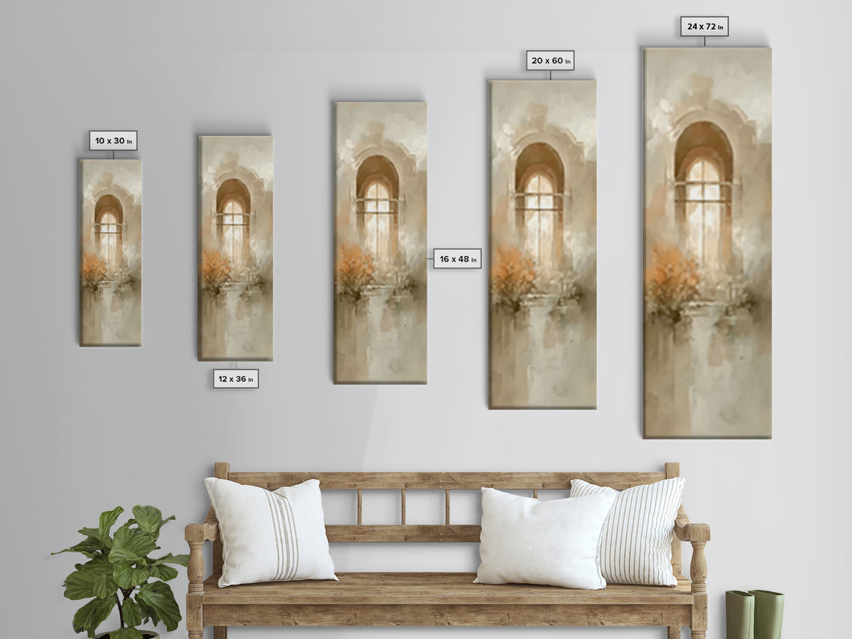 Cross Of Stillness | Framed Canvas Print | Minimalist Christian Art | Christian Wall Art | Christian Art Canvas | Tall Skinny Art Print | C