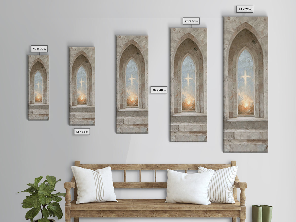 Sanctuary Of Light – Framed Canvas Print – Christian Art Canvas – Christian Wall Art – Subtle Christian Art – Narrow Art – Christian Art Pr