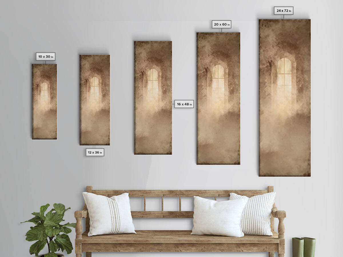 Window Of Grace | Framed Canvas Print | Christian Wall Art | Christian Art Canvas | Minimalist Christian Art | Narrow Art | Christian Gift