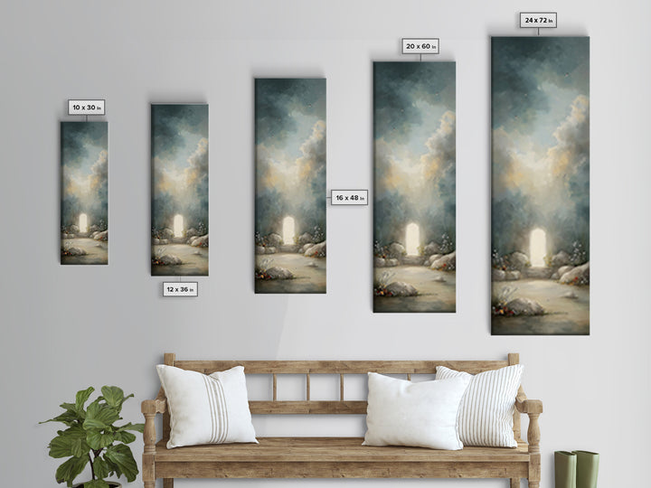 Garden Of Resurrection – Framed Canvas Print – Christian Art Canvas – Christian Wall Art – Modern Christian Art – Tall Skinny Art Print – C