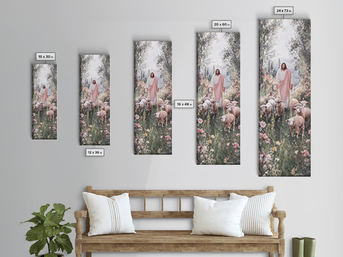 Garden Of Mercy | Framed Canvas Print | Christian Art Work | Jesus Painting | Narrow Art | Christian Christmas Art | Christian Decor