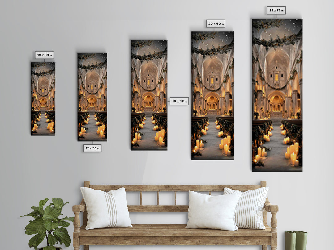 Everlasting Cathedral Light – Framed Canvas Print – Narrow Art – Christian Wall Art – Christian Art Canvas – Christmas Art – Christian Deco