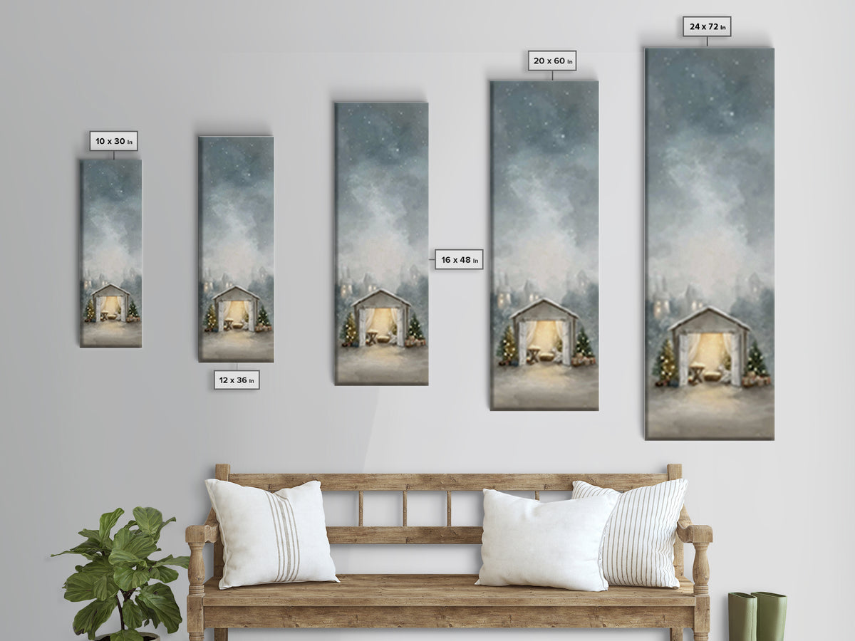 Starry Night Cradle – Framed Canvas Print – Christian Wall Art – Christian Art Canvas – Christmas Art – Jesus Painting – Christian Christma