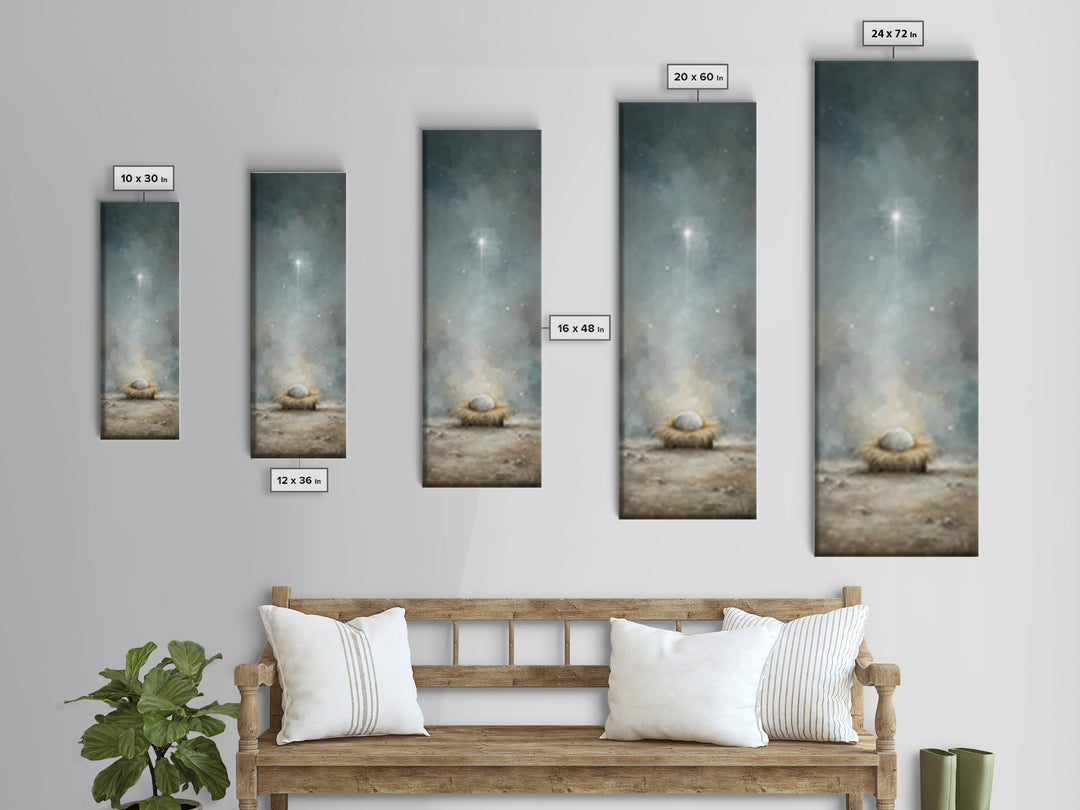 Divine Birth Star – Framed Canvas Print – Christian Christmas Art – Jesus Painting – Christian Art Canvas – Christmas Art – Christian Wall