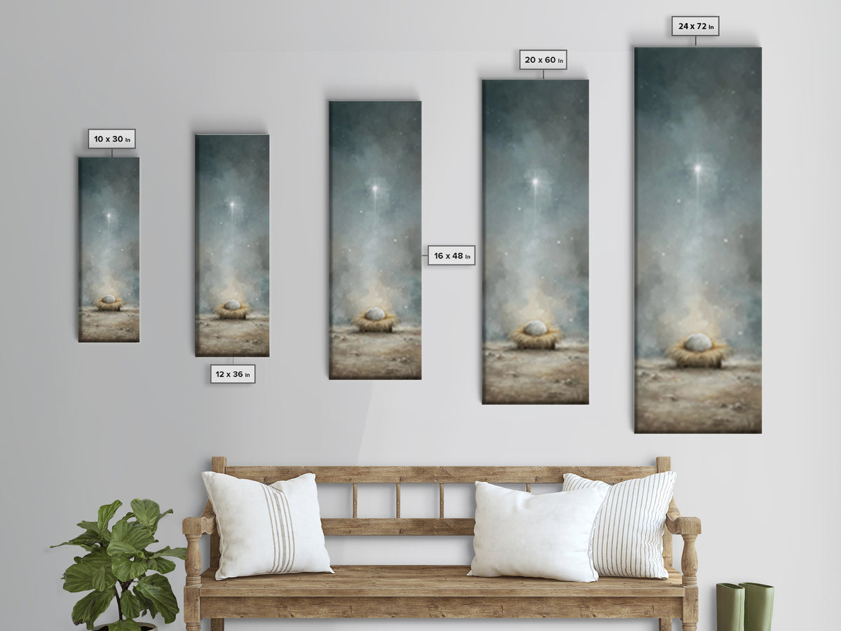Divine Birth Star – Framed Canvas Print – Christian Christmas Art – Jesus Painting – Christian Art Canvas – Christmas Art – Christian Wall