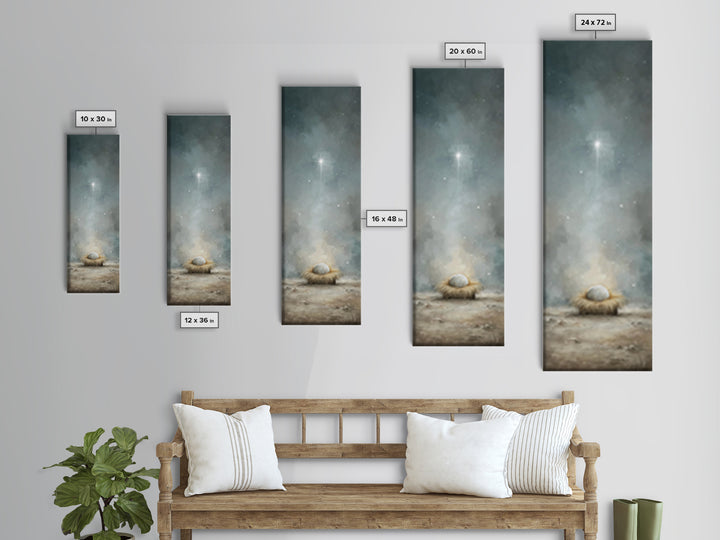 Divine Birth Star – Framed Canvas Print – Christian Christmas Art – Jesus Painting – Christian Art Canvas – Christmas Art – Christian Wall