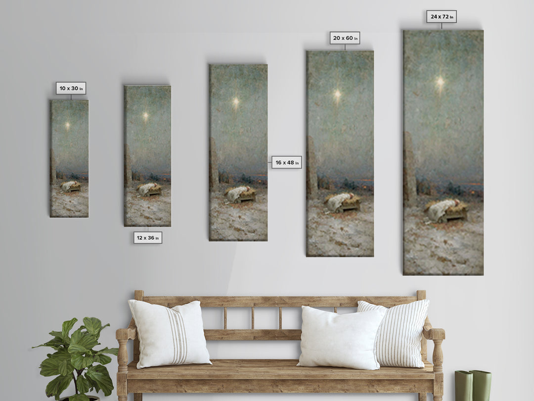 Holy Stable Peace – Framed Canvas Print – Bible Art – Christmas Art – Christian Art Canvas – Christian Wall Art – Jesus Painting – Christia