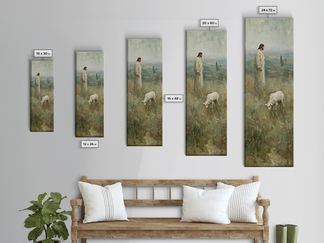Path of Grace, Framed Canvas Print, Tall Skinny Art Print, Christian Wall Art, Jesus Christmas Art, Christian Decorations, Modern Christian