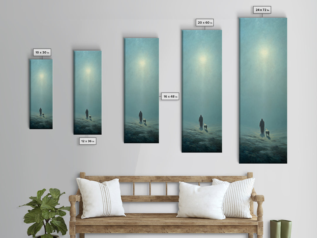 Sacred Solitude | Framed Canvas Print | Skinny Art | Large Christian Painting | Jesus Art Print | Christian Christmas Art | Christian Wall