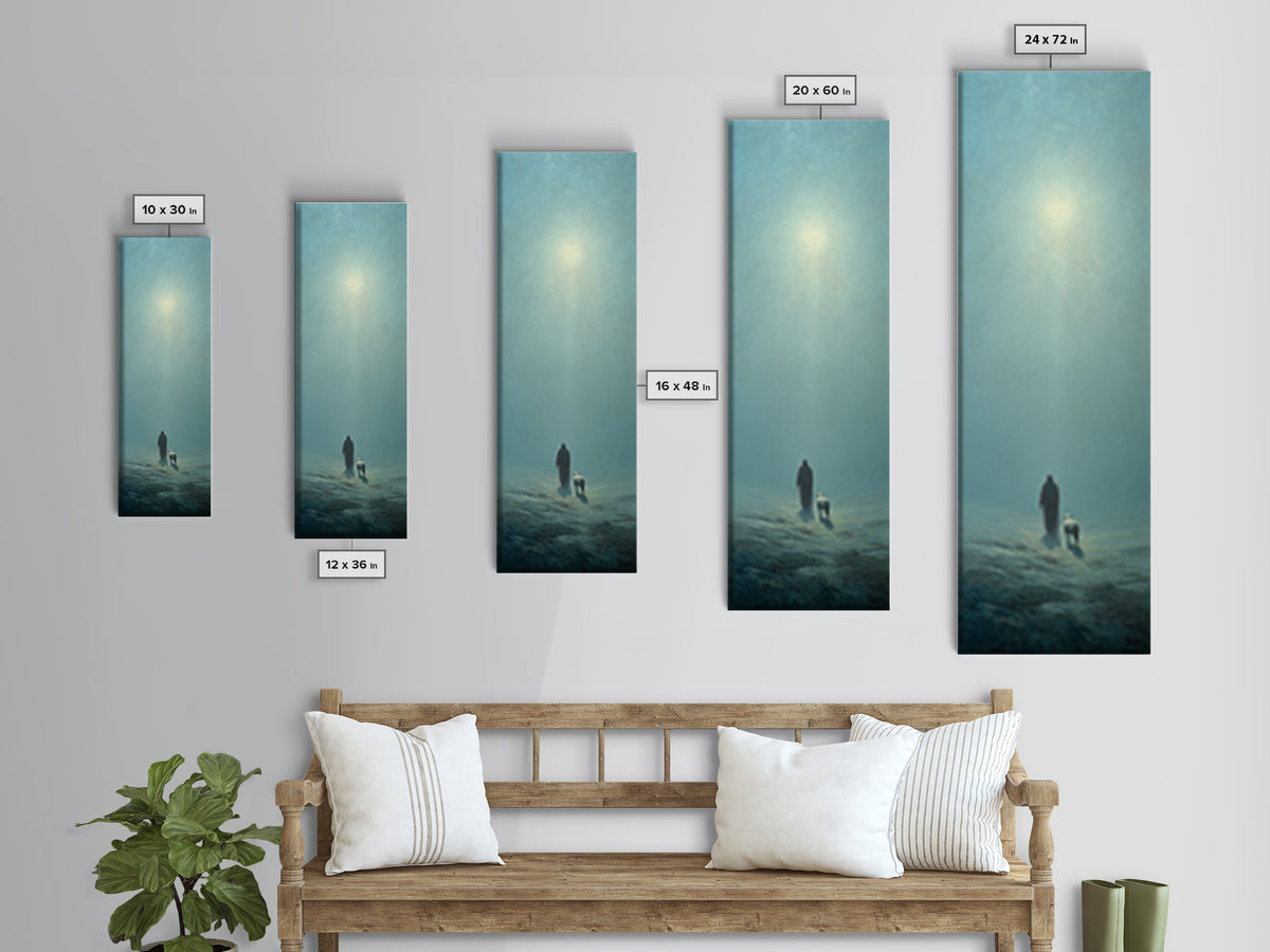 Sacred Solitude | Framed Canvas Print | Skinny Art | Large Christian Painting | Jesus Art Print | Christian Christmas Art | Christian Wall