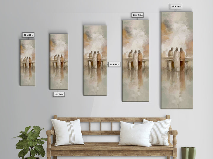 Table of Light – Framed Canvas Print – Tall Narrow Wall Art – Christian Wall Art – Christian Art Canvas – Christian Christmas Art – Christi