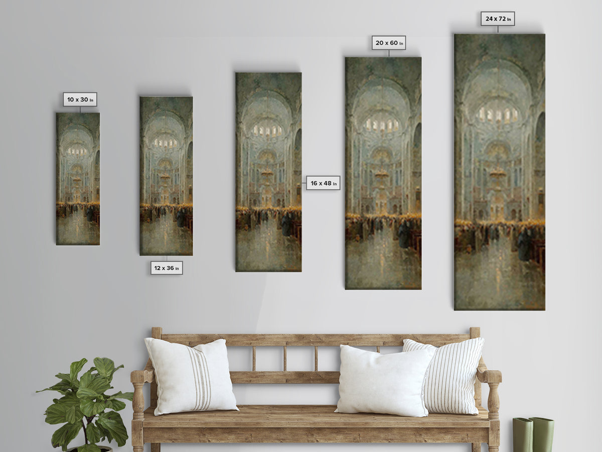 Cathedral Dawn Joy – Framed Canvas Print – Tall Narrow Wall Art – Christian Art Canvas – Christmas Wall Art – Christian Wall Art – Christia