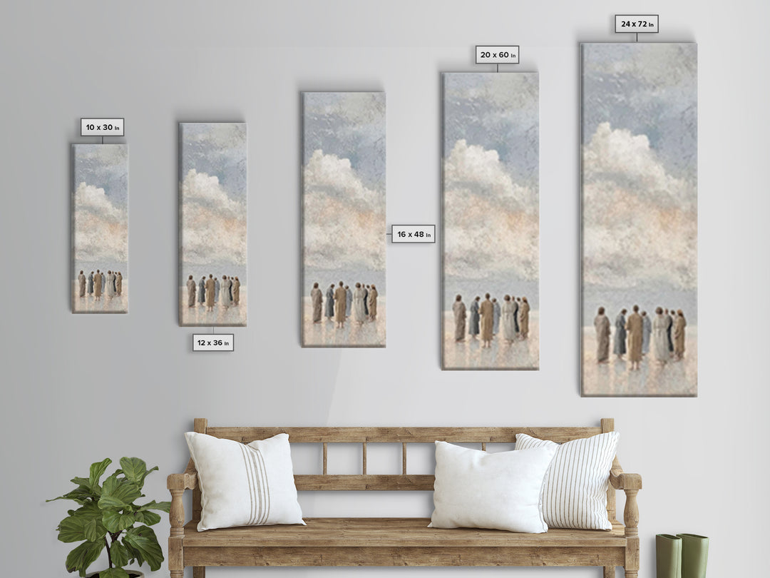 Gathered In Light – Framed Canvas Print – Tall Skinny Art Print – Christian Art Canvas – Christian Wall Art – Jesus Painting – Christian Ch