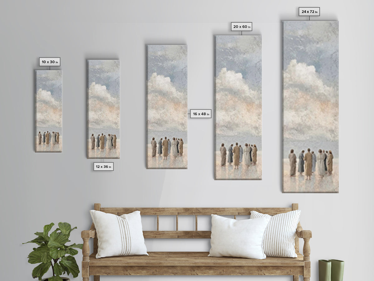 Gathered In Light – Framed Canvas Print – Tall Skinny Art Print – Christian Art Canvas – Christian Wall Art – Jesus Painting – Christian Ch