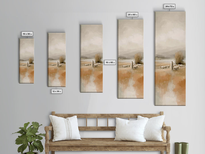 Quiet Pasture Light | Framed Canvas Print | Christian Art Canvas | Christian Wall Art | Christmas Art | Tall Narrow Wall Art | Jesus Painti