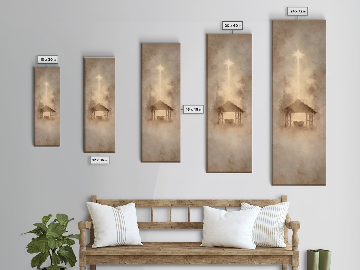 Radiant Hope Star | Framed Canvas Print | Christmas Art | Christian Wall Art | Christian Art Canvas | Skinny Art | Christian Christmas Art