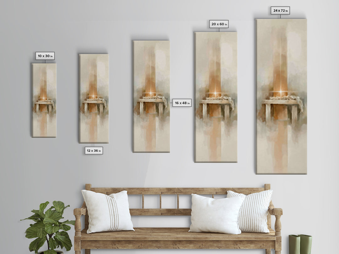 Radiant Manger Glow - Framed Canvas Print - Christian Wall Art - Christian Art Canvas - Christmas Art - Tall Narrow Wall Art - Christian Ar