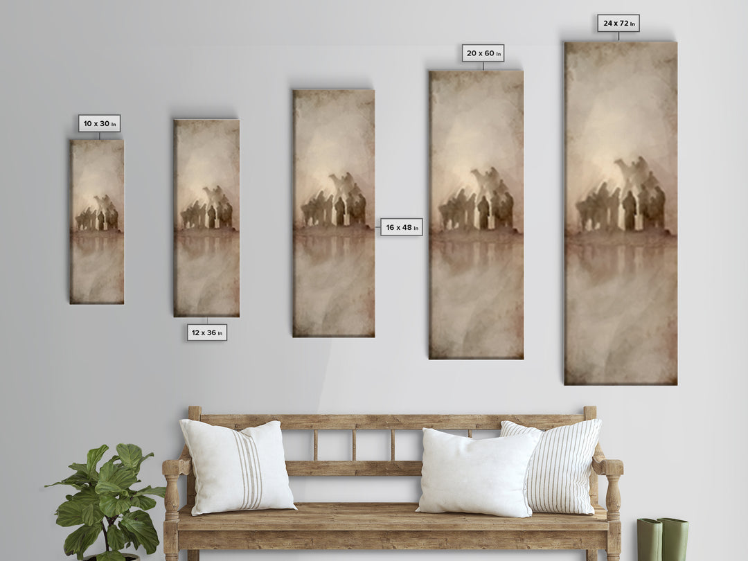 Desert Pilgrims Gathering – Framed Canvas Print – Skinny Art – Christian Art – Christian Art Painting – Christian Christmas Art