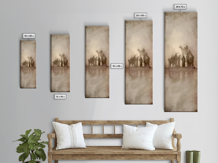 Desert Pilgrims Gathering – Framed Canvas Print – Skinny Art – Christian Art – Christian Art Painting – Christian Christmas Art