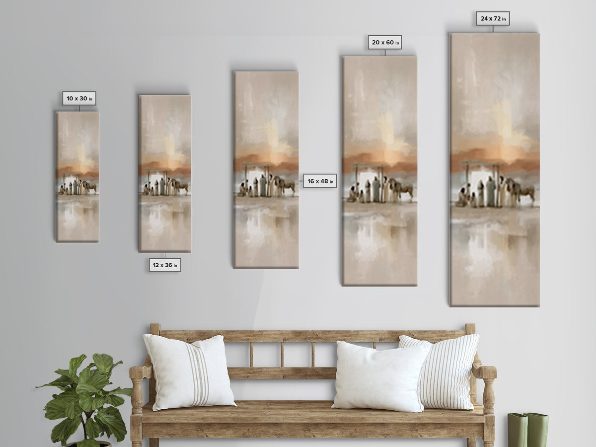Sacred Journey – Framed Canvas Print – Tall Skinny Art Print – Christian Wall Art – Vintage Christian Art – Christmas Art