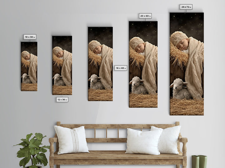 Holy Night Vigil – Framed Canvas Print – Narrow Art – Christian Art Canvas – Christian Decor – Christmas Art
