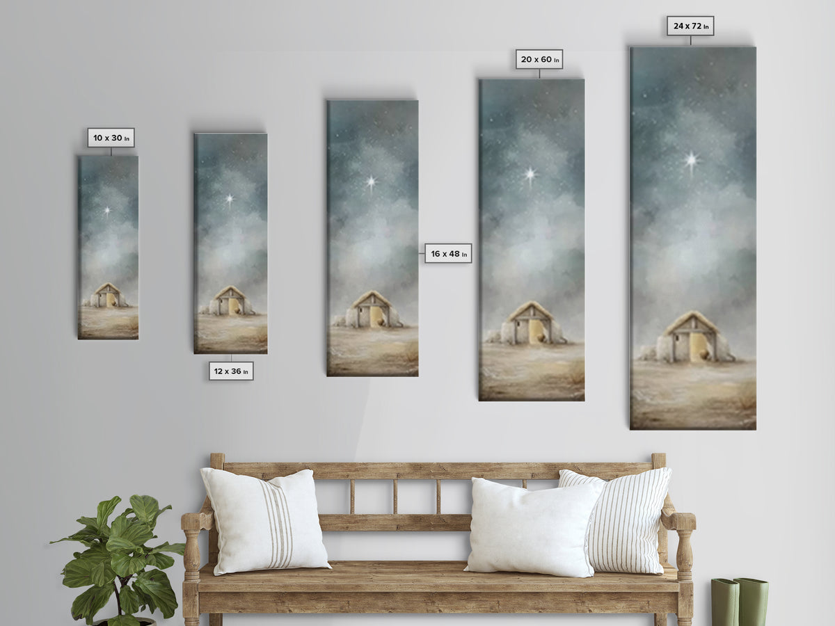 Bethlehem Shelter Hope – Framed Canvas Print – Skinny Art – Christian Wall Art – Christian Art Painting – Christmas Art