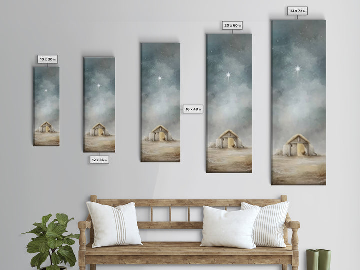Bethlehem Shelter Hope – Framed Canvas Print – Skinny Art – Christian Wall Art – Christian Art Painting – Christmas Art