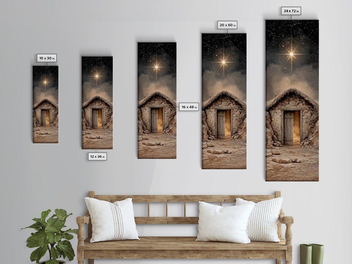 Star Over Bethlehem – Framed Canvas Print – Narrow Art – Christian Art Print – Christian Wall Art – Christmas Art