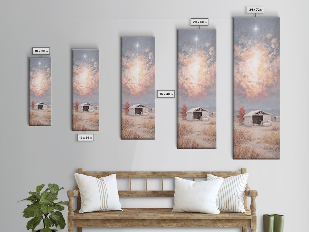 The Guiding Star – Framed Canvas Print – Christian Wall Art – Jesus Painting – Christian Christmas Art – Tall Narrow Wall Art