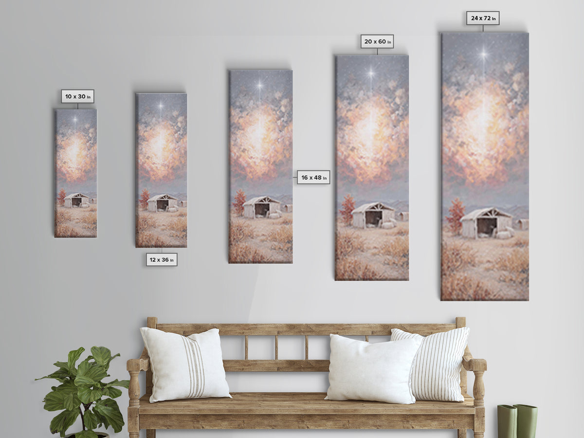 The Guiding Star – Framed Canvas Print – Christian Wall Art – Jesus Painting – Christian Christmas Art – Tall Narrow Wall Art