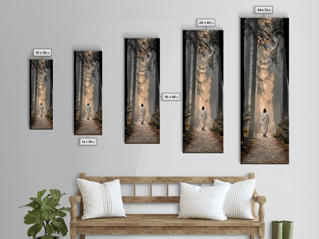 Forest Of Mercy, Framed Canvas Print, Christian Wall Art, Jesus Painting, Tall Narrow Wall Art, Christian Art Canvas, Christian Christmas A