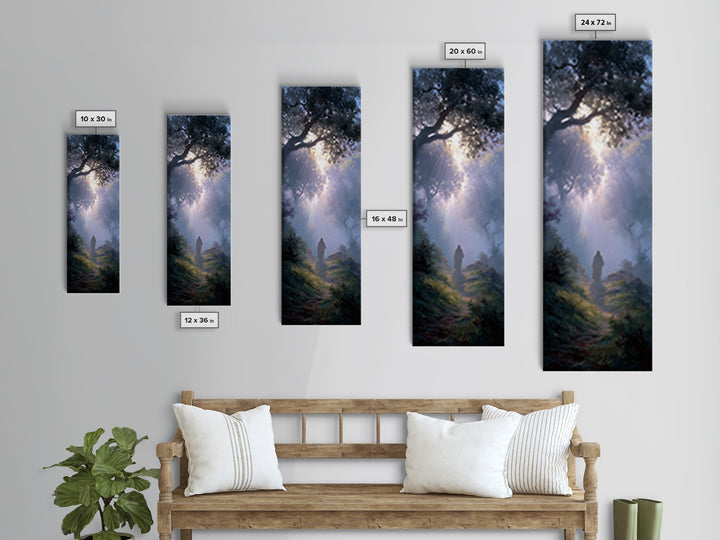 Autumn Prayer Road, Framed Canvas Print, Christian Wall Art, Skinny Art, Christian Art Canvas, Christian Christmas Art, Jesus Painting