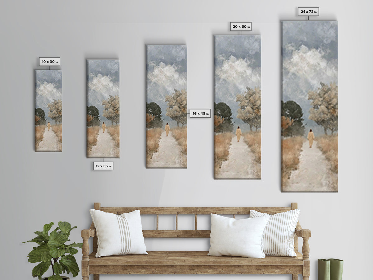 Heavenlit Journey – Framed Canvas Print – Christian Wall Art – Christian Art Canvas – Tall Narrow Wall Art – Christian Art – Jesus Painting