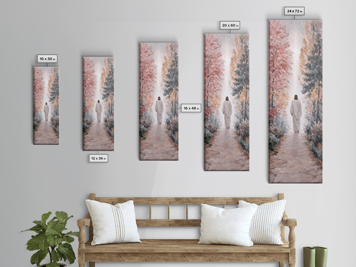 Path Of Light – Framed Canvas Print – Christian Wall Art – Jesus Painting – Christian Art Canvas – Tall Narrow Wall Art