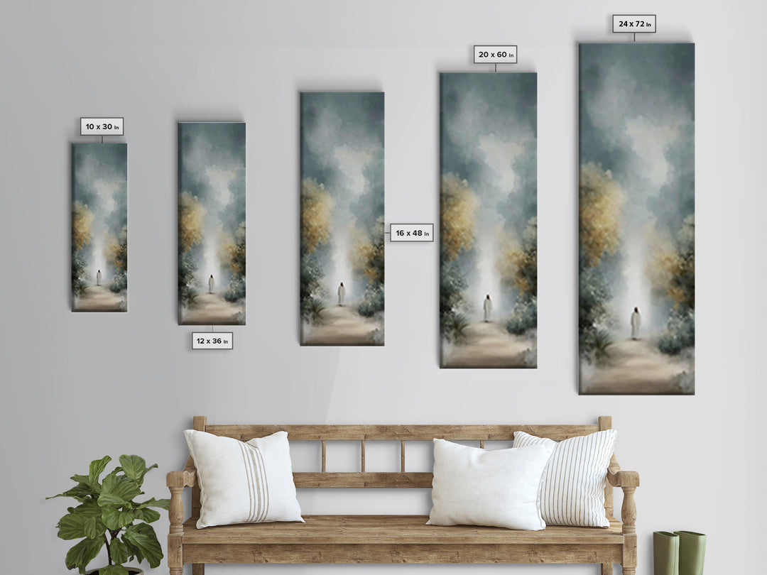 Silent Heaven Path – Framed Canvas Print – Jesus Painting – Christian Art Canvas – Christian Wall Art – Skinny Art – Christian Christmas Ar