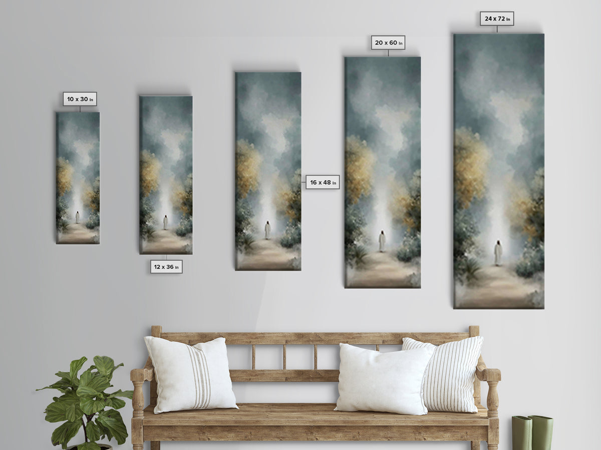 Silent Heaven Path – Framed Canvas Print – Jesus Painting – Christian Art Canvas – Christian Wall Art – Skinny Art – Christian Christmas Ar