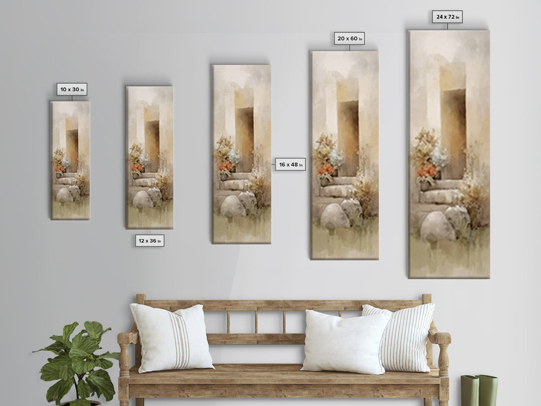 Risen Dawn Bloom – Framed Canvas Print – Christian Art Canvas – Jesus Painting – Christian Wall Art – Tall Skinny Art Print