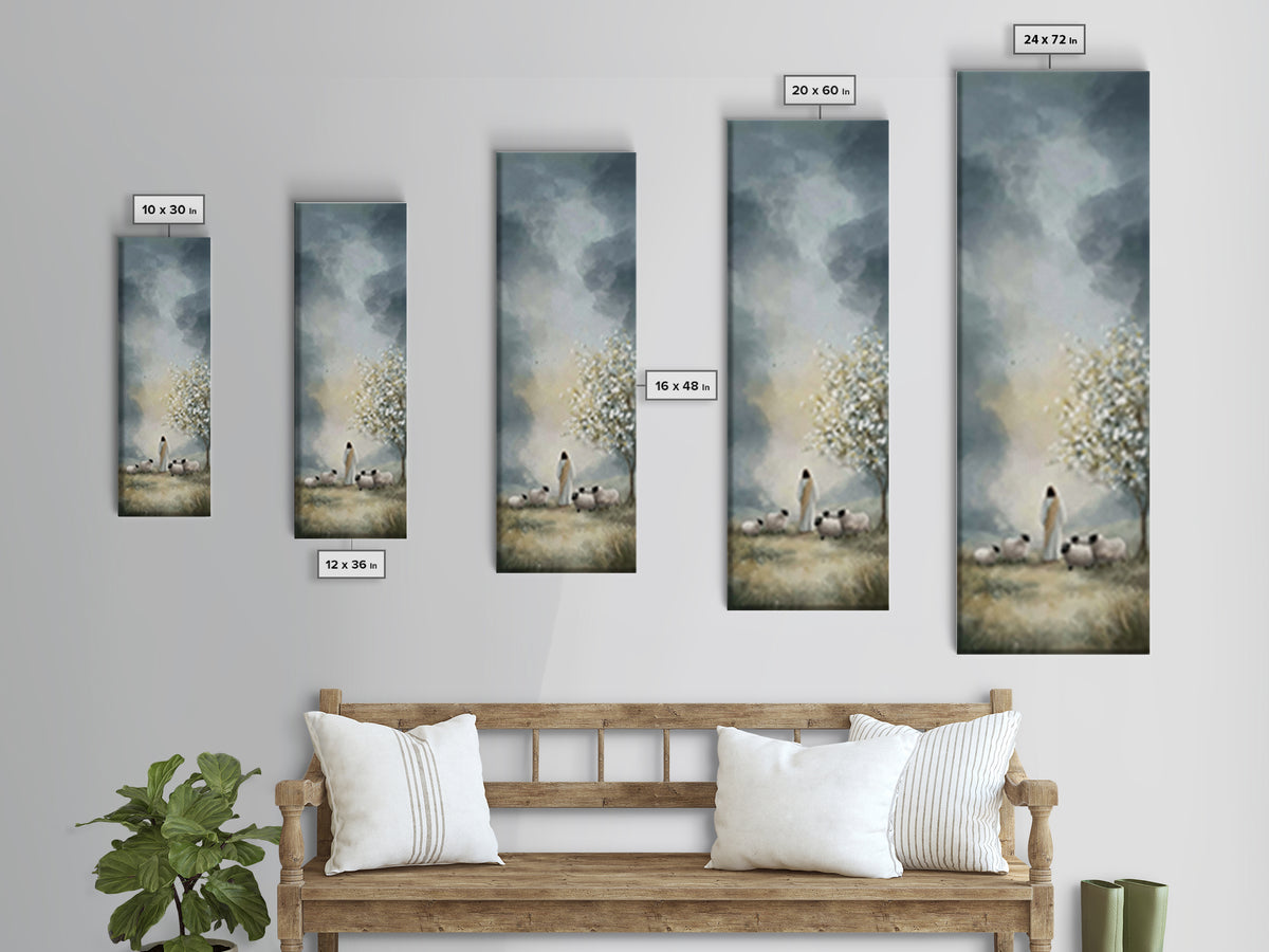 Heavenly Bloom Path – Framed Canvas Print – Christian Art Work – Minimalist Christian Art – Skinny Art – Christian Wall Art – Jesus Christm