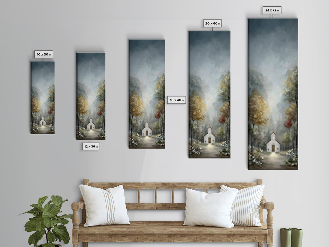 Sanctuary Of Light – Framed Canvas Print – Christian Wall Art – Modern Christian Art – Tall Skinny Art Print – Christmas Art Work – Christi