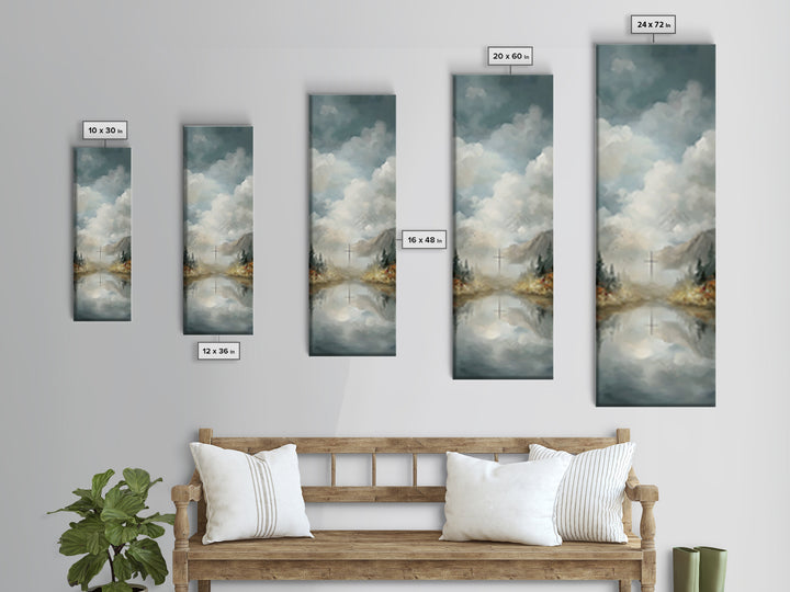 Cross Of The Valley – Framed Canvas Print – Christian Wall Art – Christian Art Work – Tall Narrow Wall Art – Modern Christian Art – Christi