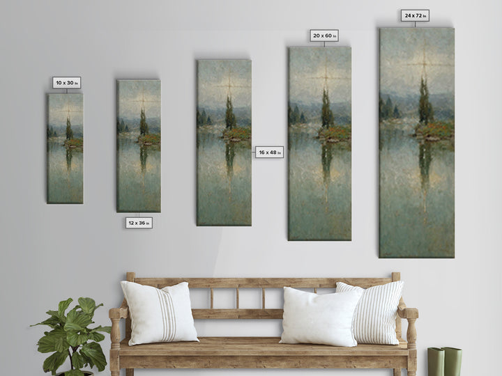 Skyward Grace – Framed Canvas Print – Christian Art Painting – Christmas Art – Narrow Art – Christian Wall Art – Subtle Christian Art – Chr