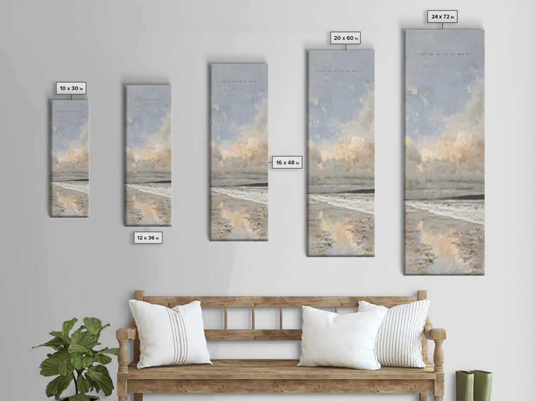 Shore Of Hope – Framed Canvas Print – Tall Narrow Wall Art – Christian Art Canvas – Christian Wall Art – Minimalist Christian Art – Christi