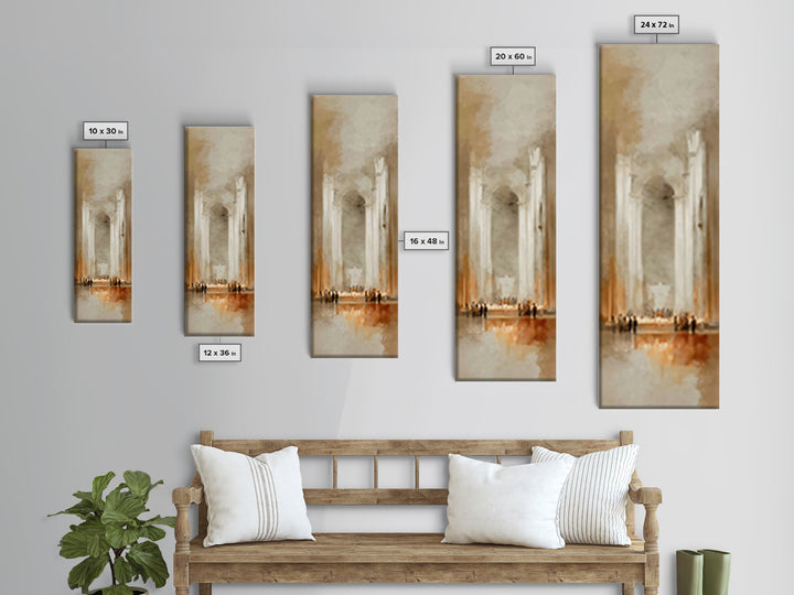 Cathedral Dawn – Framed Canvas Print – Skinny Art – Christian Art Canvas – Christian Wall Art – Framed Christian Art – Moody Christian Art