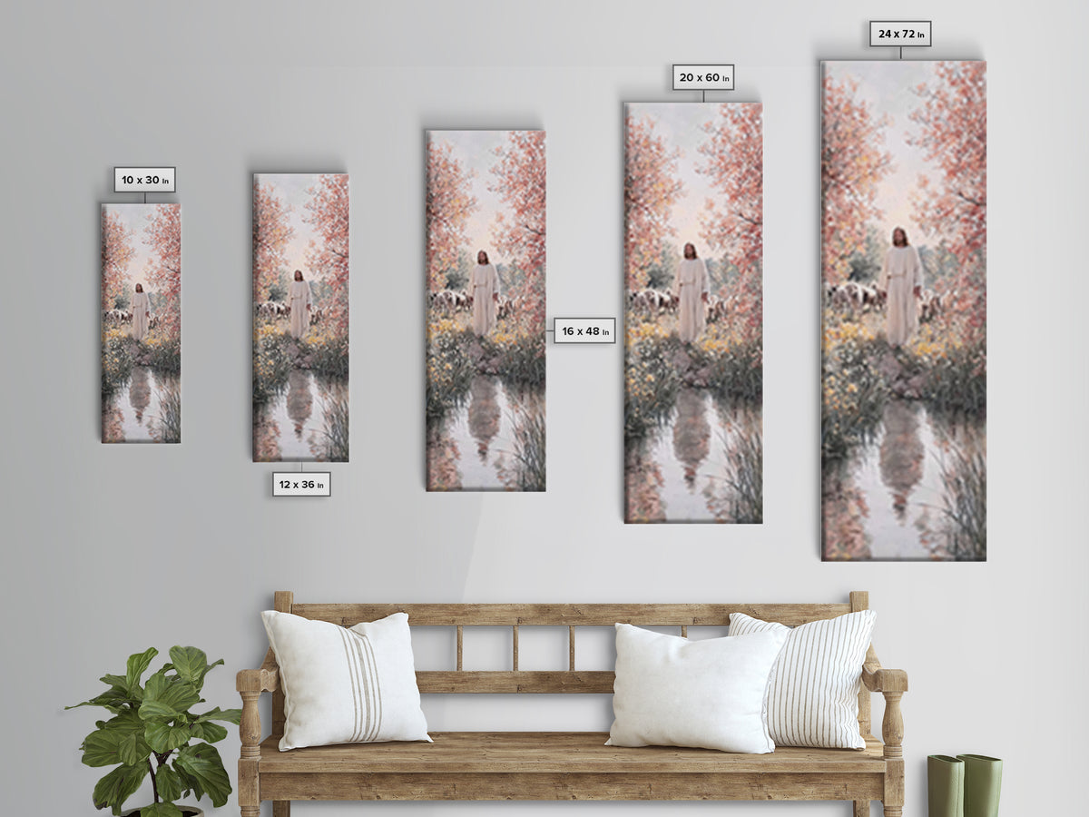Shepherds Of Grace, Framed Canvas Print, Skinny Art, Christian Art Canvas, Jesus Painting, Christian Christmas Art, Christian Wall Art