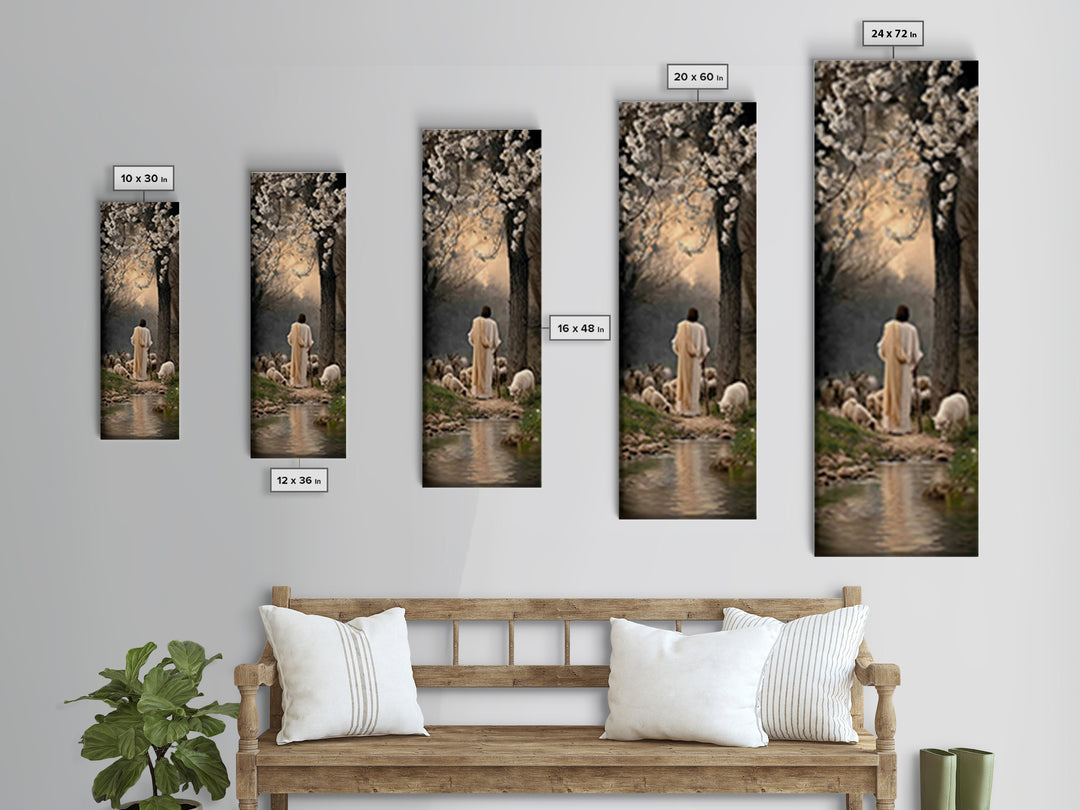 Gathered In Peace – Framed Canvas Print – Narrow Art – Christian Painting – Jesus Canvas Art – Christian Wall Art – Christmas Art – Faith A